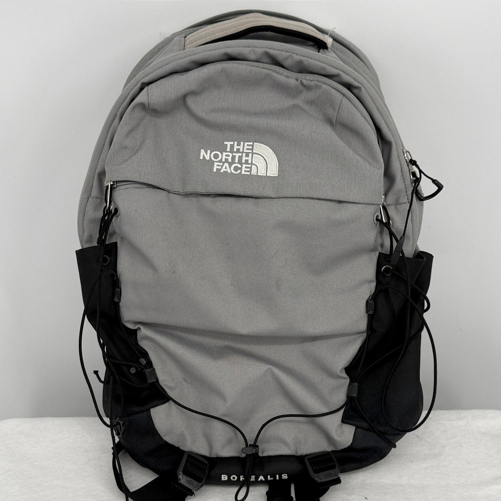 The North Face Borealis Backpack Gray Black Laptop Sleeve Hiking Travel Bag